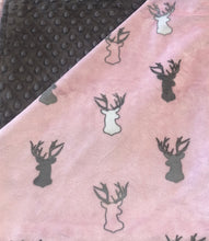 Load image into Gallery viewer, Pink Deer Minky Blanket