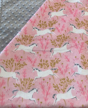 Load image into Gallery viewer, Pink Unicorn Minky Blanket