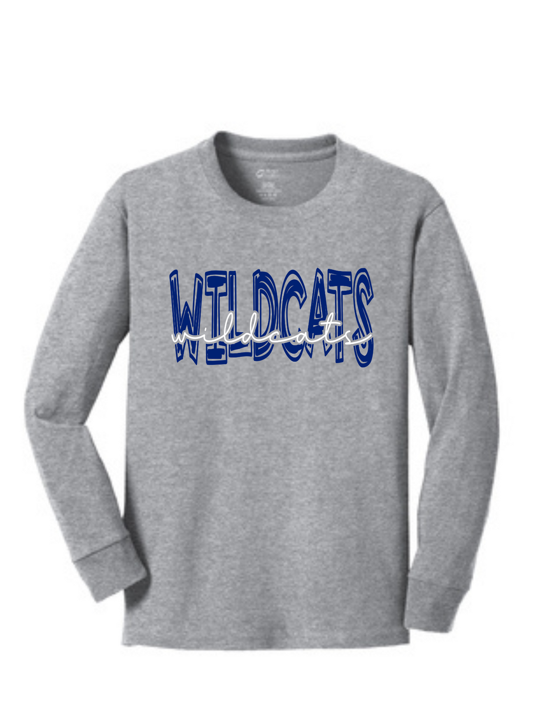 Will-Moore Cotton Long Sleeve Tee Blue Wildcat