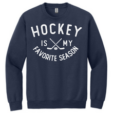 Load image into Gallery viewer, Hockey is my favorite season Crewneck
