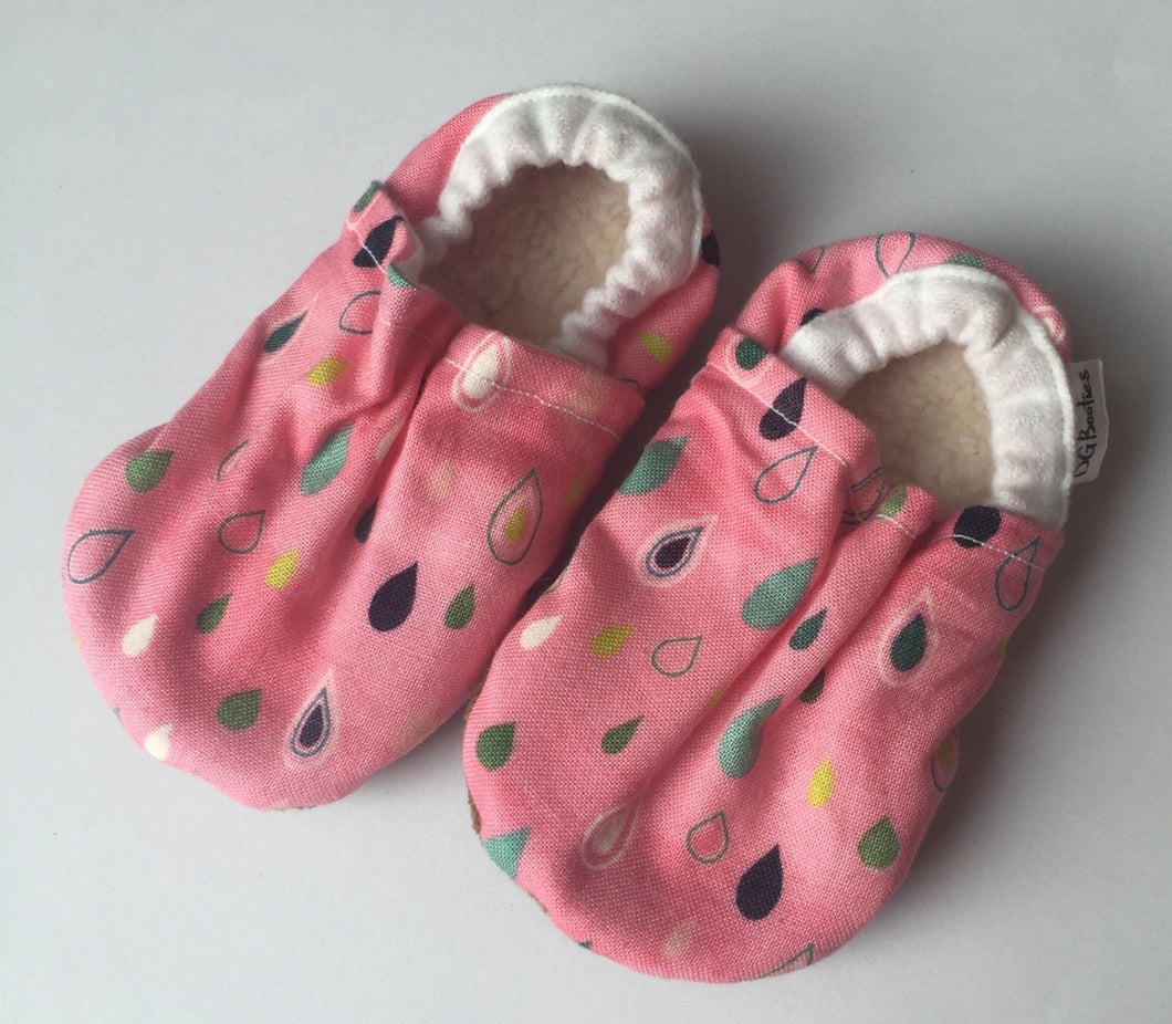 Pink Rain Drop Booties