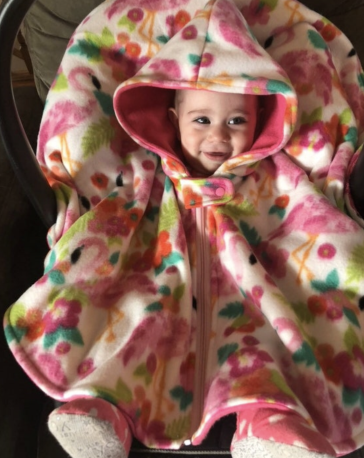 Fleece Car Seat Poncho With Snaps