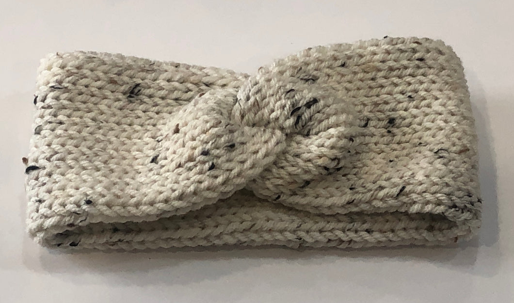 Ivory Tweed Toddler Twist Headband