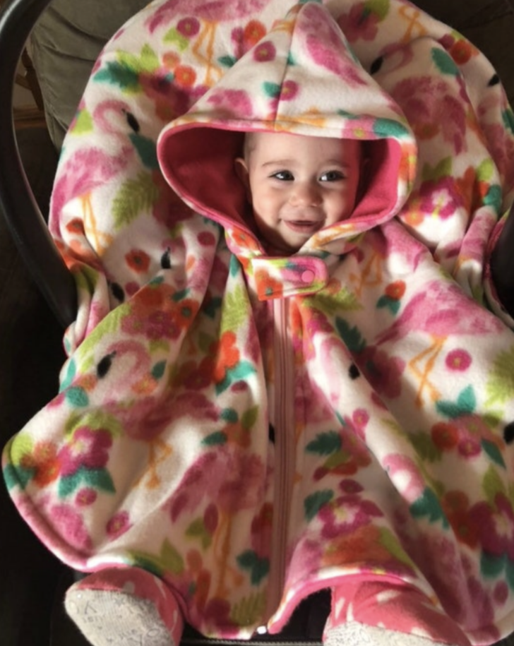 Fleece Car Seat Poncho With Arm Holes