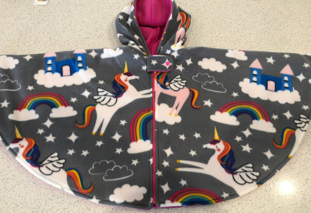 Fleece Unicorn Car Seat Poncho